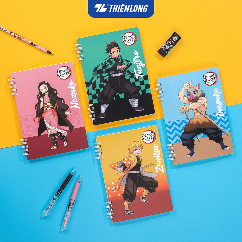 Sổ lò xo đường kẻ ngang A5 nhân vật Demon Slayer Thiên Long MB-023/DS -