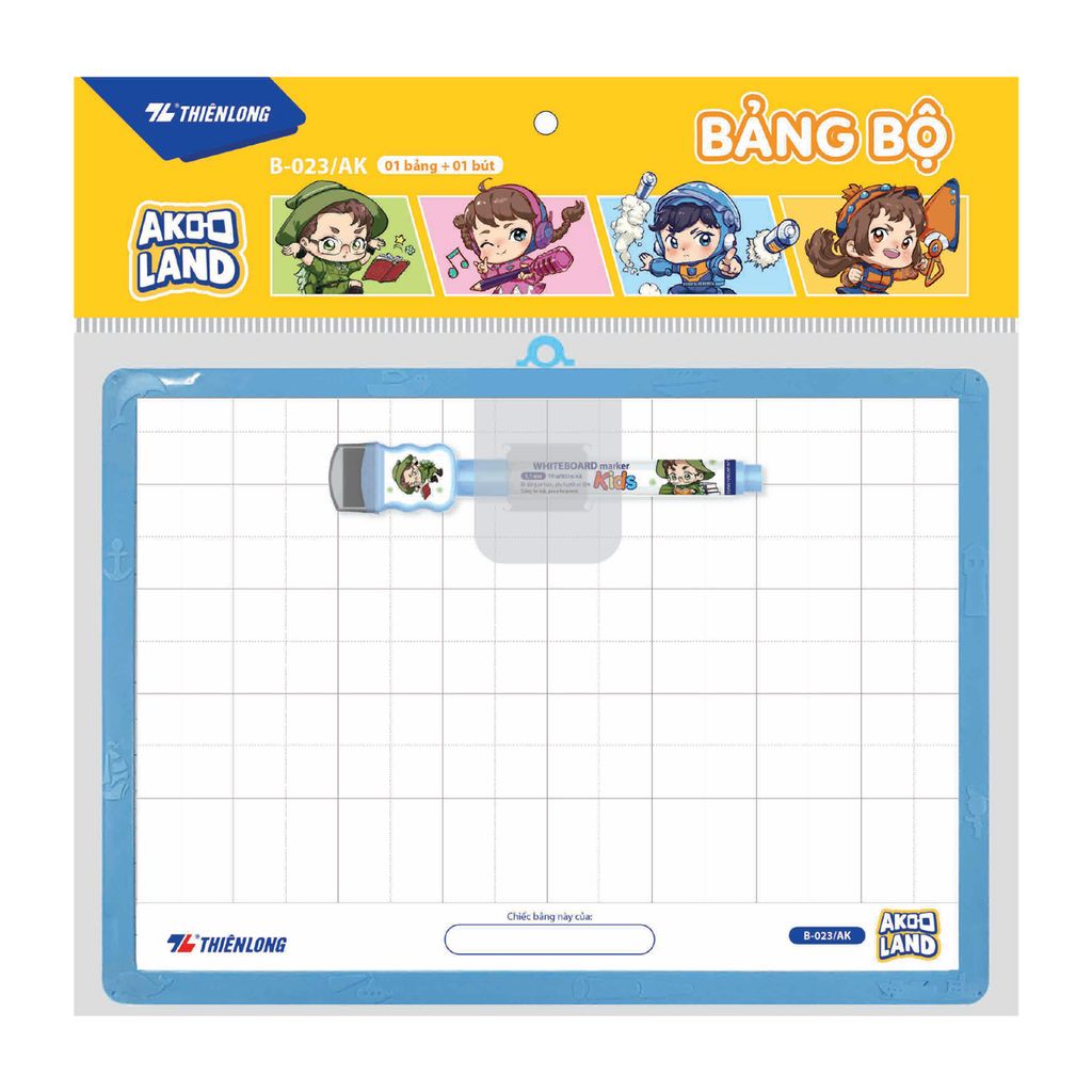 Bảng học sinh 2 mặt nhân vật Akooland Thiên Long B-023/AK