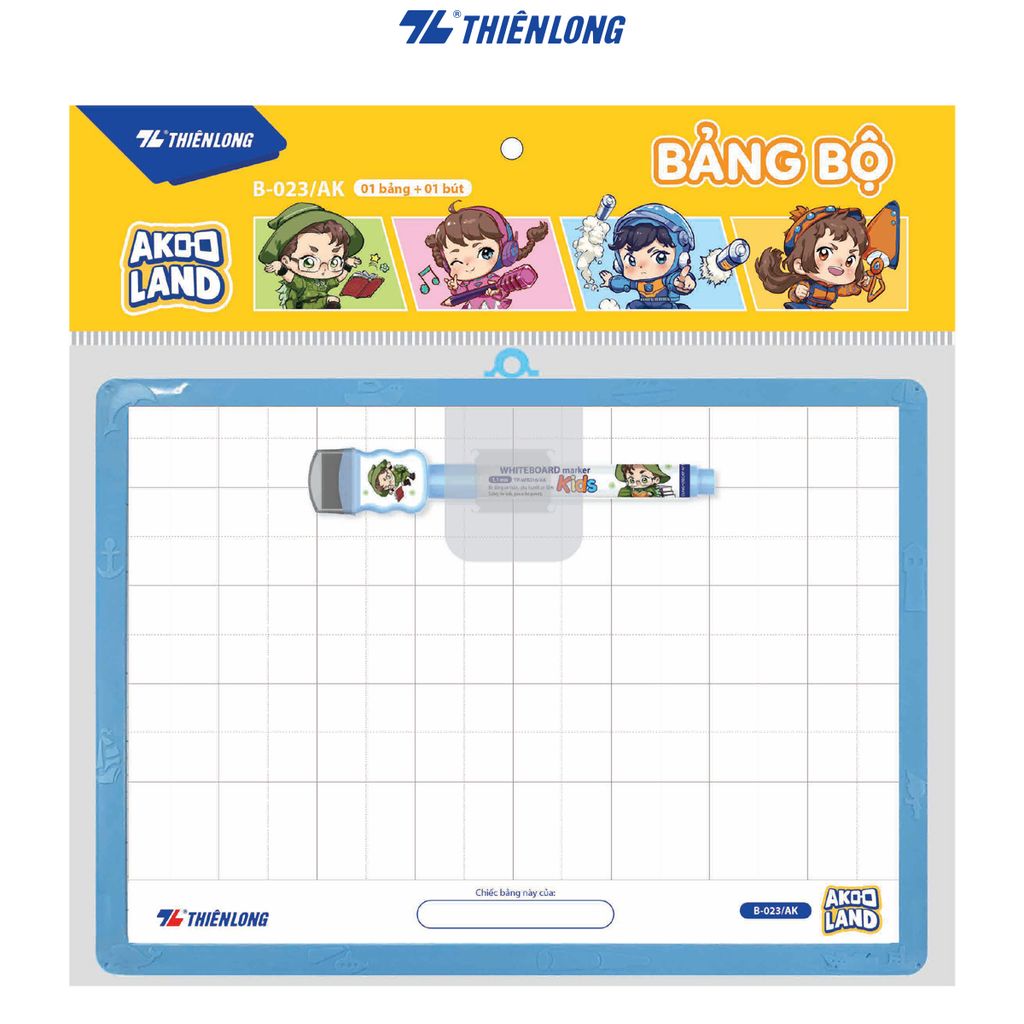 Bảng học sinh 2 mặt nhân vật Akooland Thiên Long B-023/AK