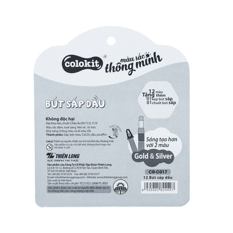 Bút sáp dầu 10 màu Thiên Long Colokit OP-C017 - Tặng 2 màu