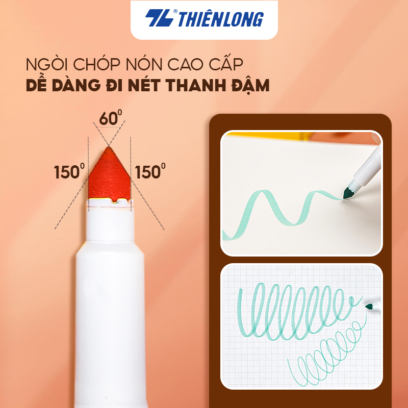 Bút lông 20 màu Pastel Fiber Pen Thiên Long Colokit SWM-C008 - Bút lông màu rửa được