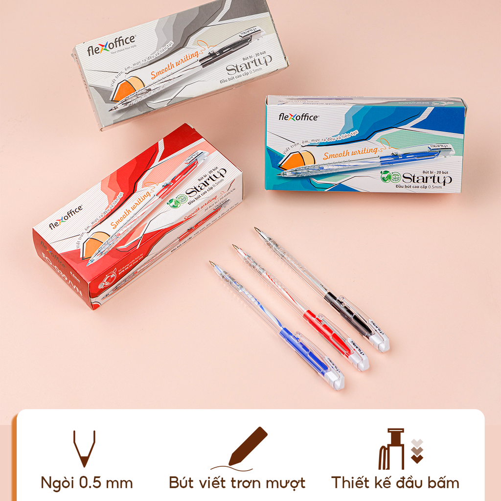 Combo 20 Bút bi Starup Thiên Long Flexoffice FO-039