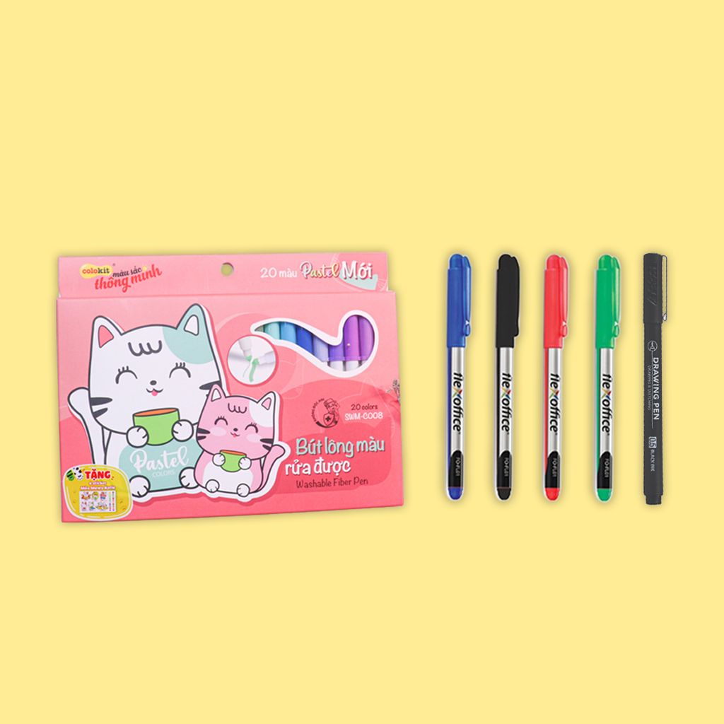 Bộ Fiber Pen Ghi Chú Sáng Tạo 1 (Option 3)