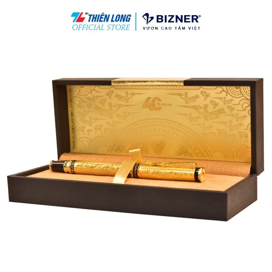 Bút bi cao cấp Thiên Long Bizner BIZ-16/40YEARS - Mạ vàng 22K (Tặng kèm 02 ruột mạ vàng)