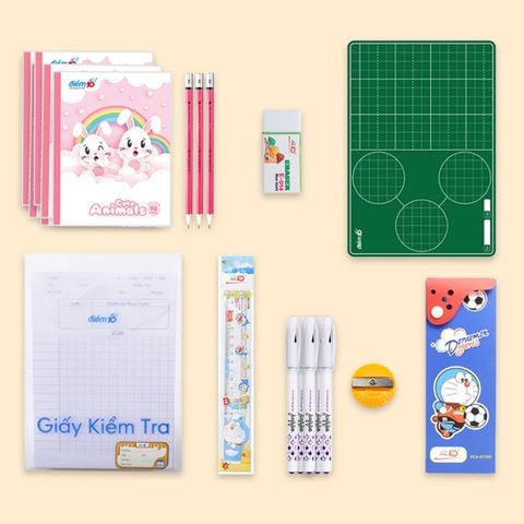 [Combo Cấp 1] Bộ Combo cùng bé nhập học - 09 Món  + Tặng cặp tiện lợi
