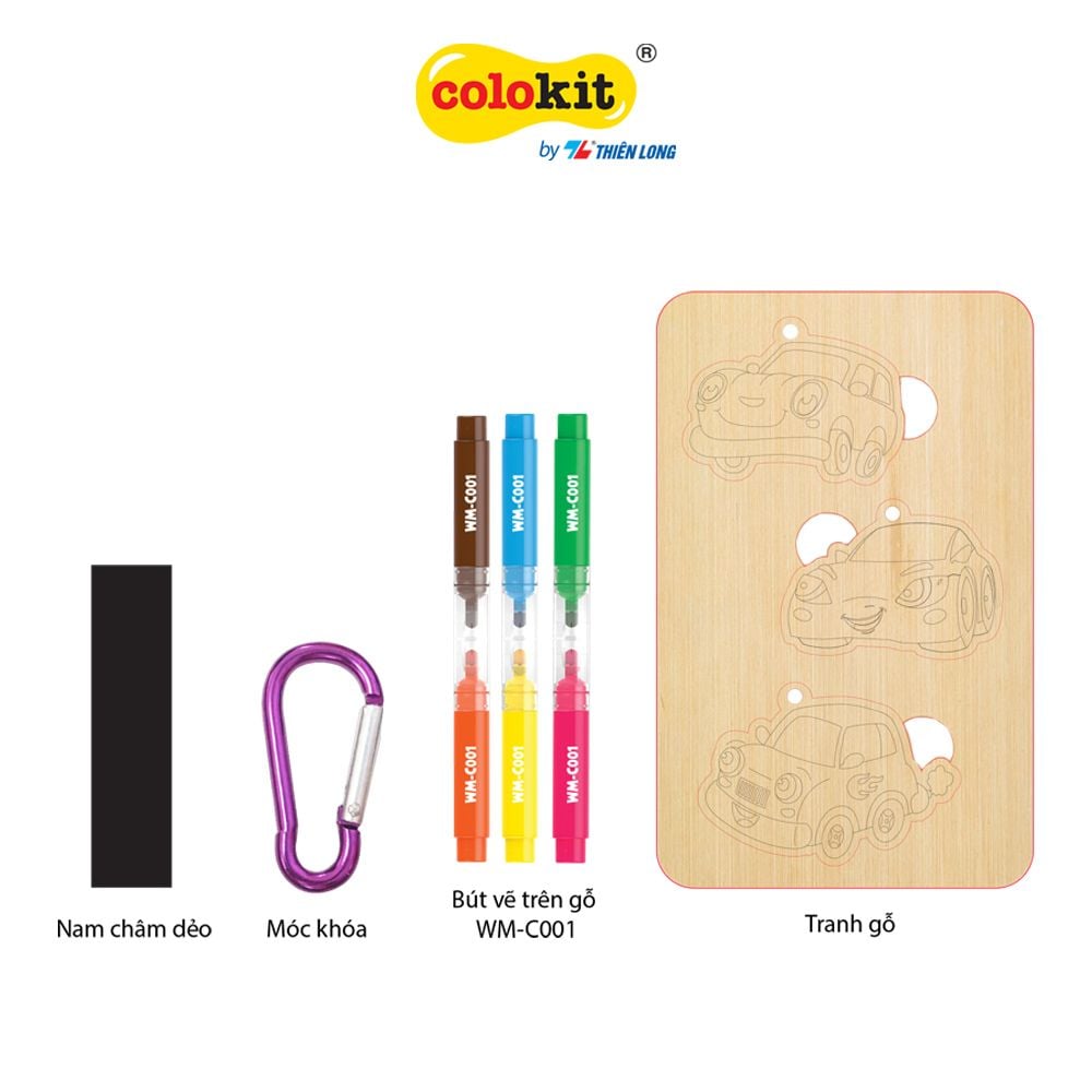 DIY - Bộ tranh gỗ tô màu Phương Tiện Giao Thông Thiên Long Colokit KIT-C032