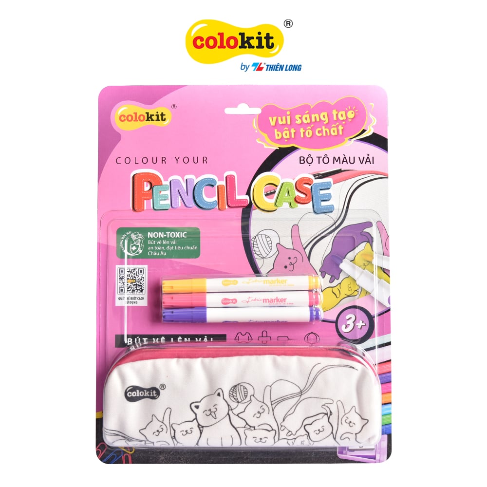 Bộ Tô Màu Vải Colour Your Pencil Case  Colorkit KITC033