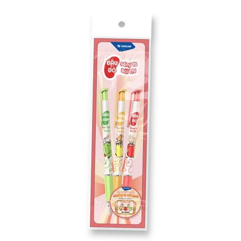 Túi bút bi, bút gel Thiên Long TL-095, TL-105, FL-04/Luck - Phiên bản hanh thông thi cử, đóng gói - Túi 2/3 bút