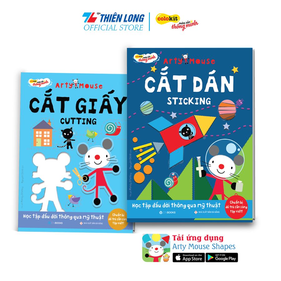 Combo Hướng Dẫn Cắt Dán Giấy Cho Bé Arty Mouse Thiên Long Colokit