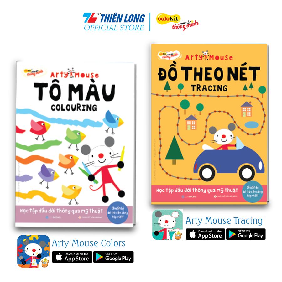 Combo Hướng Dẫn Tô Màu Cho Bé Arty Mouse Thiên Long Colokit