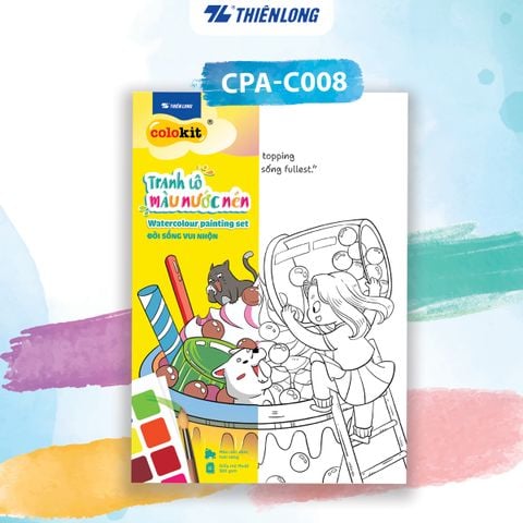 Tranh tập tô màu nước dạng nén - Watercolour Painting Set Thiên Long Colokit - Nhiều màu hơn
