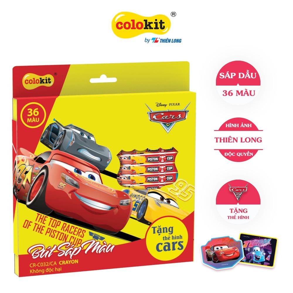 Bút sáp 36 màu Colokit Disney Cars CR-C032/CA
