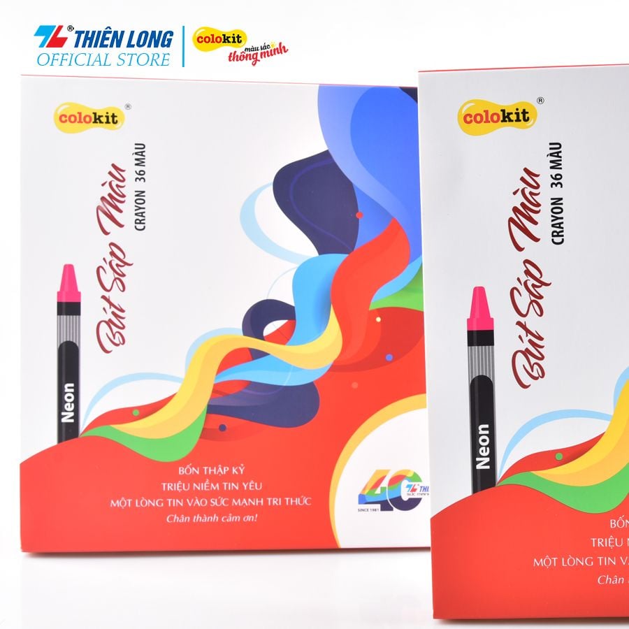 Bút sáp 36 màu Thiên Long Colokit CR-C042/40YEARS