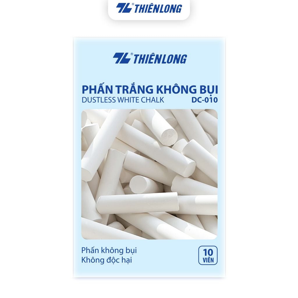 Phấn trắng không bụi - Dustless white Chalk Thiên Long DC-010