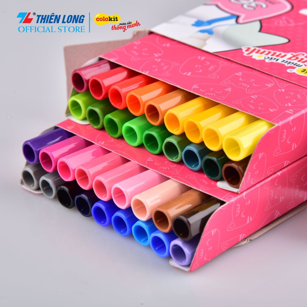 Bút lông 36 màu Fiber Pen Washable - Nét mảnh nét to - Colokit SWM-C006