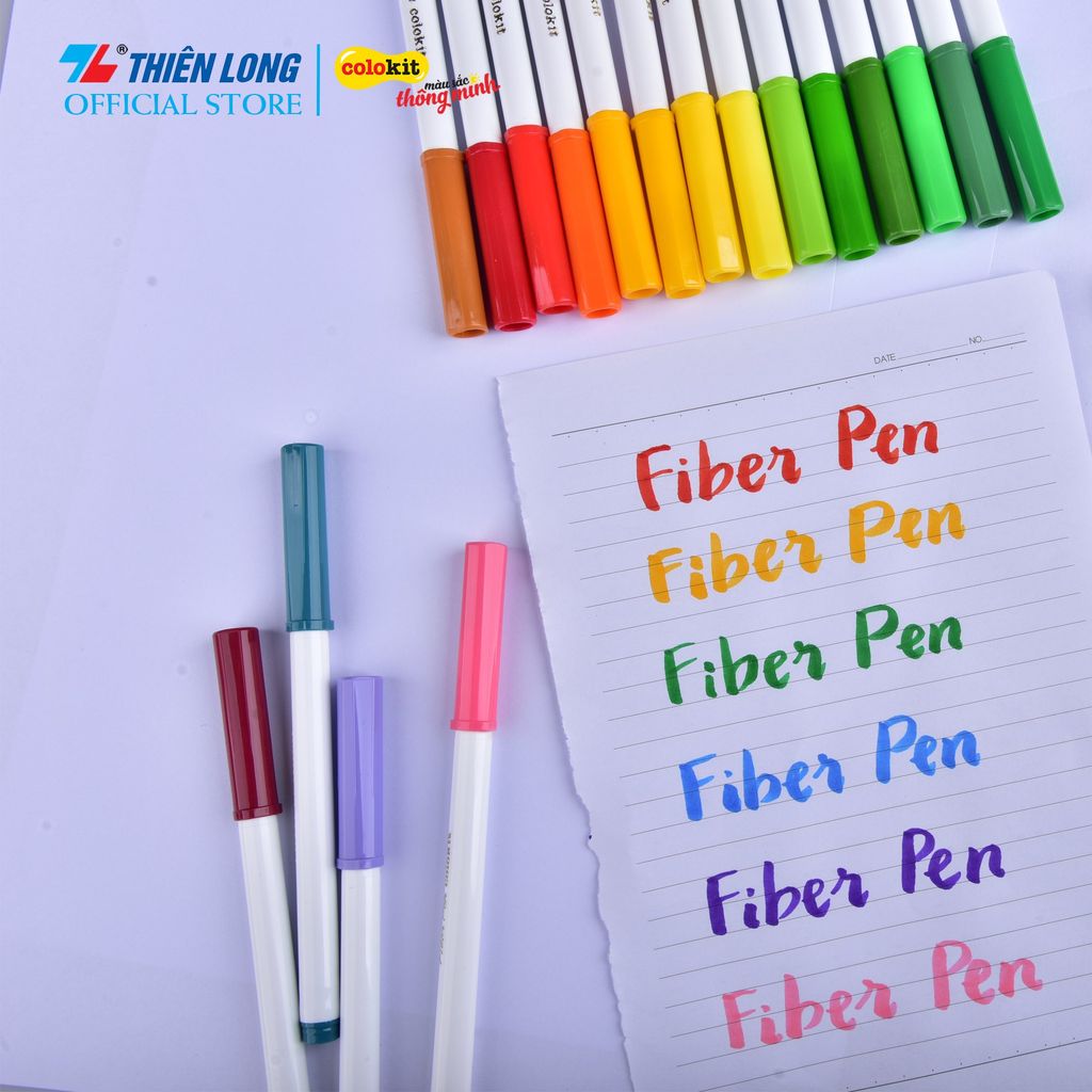 Bút lông 36 màu Fiber Pen Washable - Nét mảnh nét to - Colokit SWM-C006