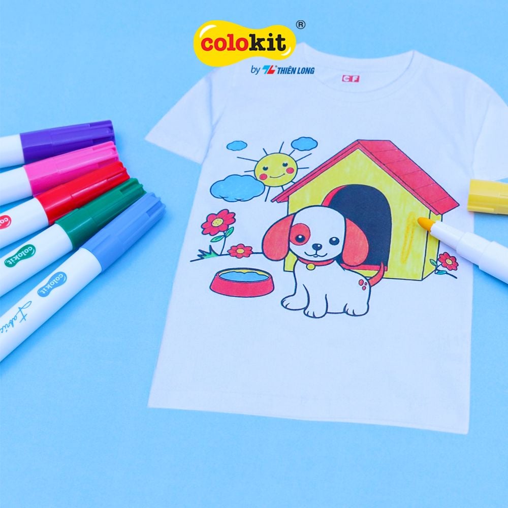 Bút vẽ lên vải 12 màu Fabric Marker Thiên Long Colokit FM-C002