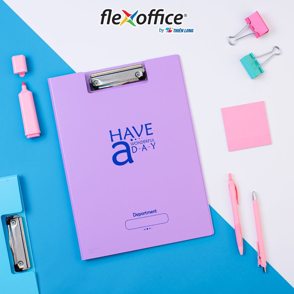 Bìa trình ký kép màu Pastel nhựa PP Thiên Long Flexoffice FO-CB03
