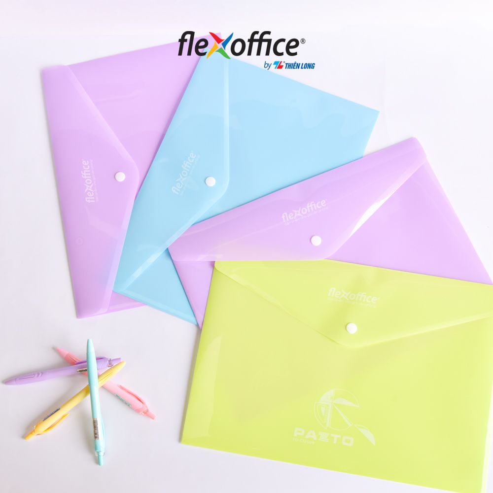 Bìa nút Pazto màu Pastel A4 Thiên Long Flexoffice FO-CBF009
