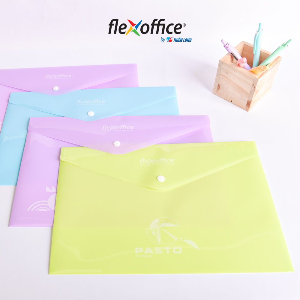 Bìa nút Pazto màu Pastel A4 Thiên Long Flexoffice FO-CBF009