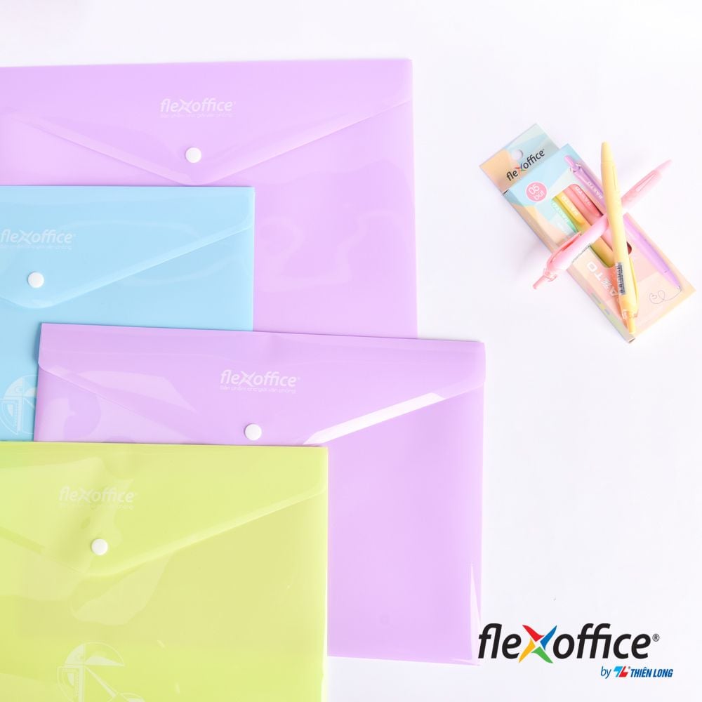 Bìa nút Pazto màu Pastel A4 Thiên Long Flexoffice FO-CBF009