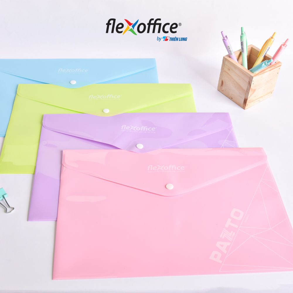 Bìa nút Pazto màu Pastel F4 Thiên Long Flexoffice FO-CBF010