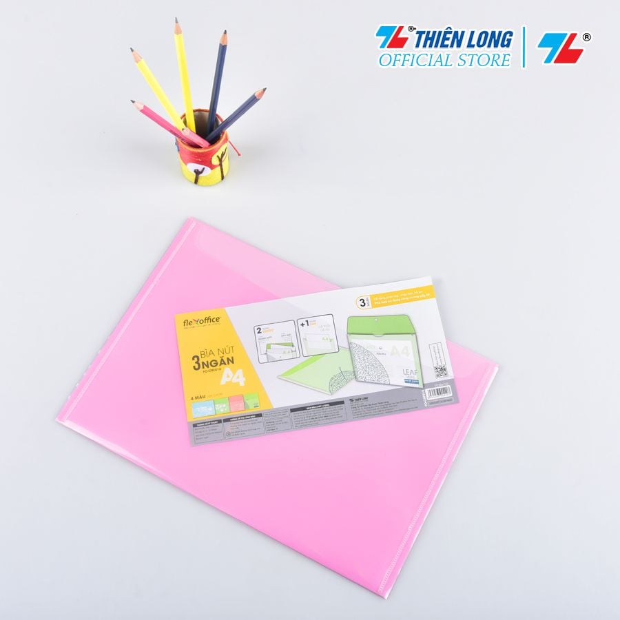Bìa nút 3 ngăn Thiên Long Flexoffice FO-CBF018 (chứa 130 tờ A4)