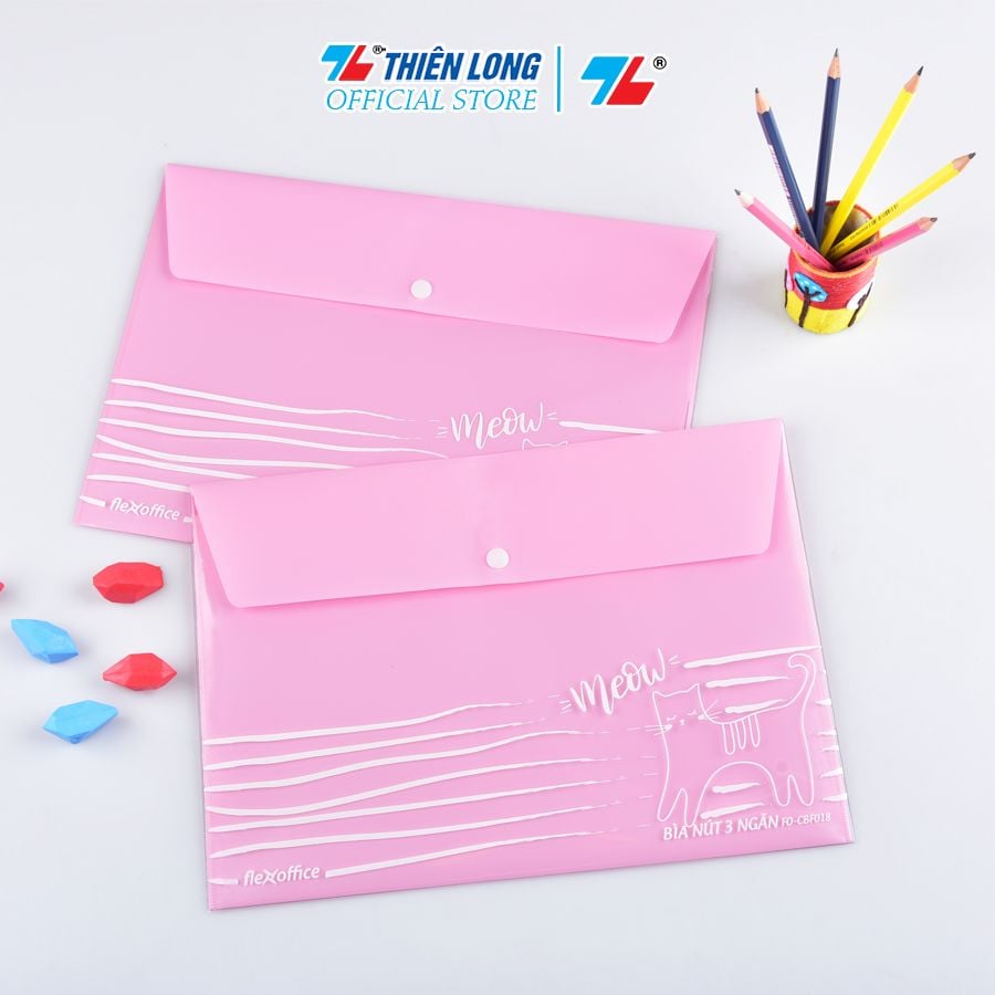 Bìa nút 3 ngăn Thiên Long Flexoffice FO-CBF018 (chứa 130 tờ A4)