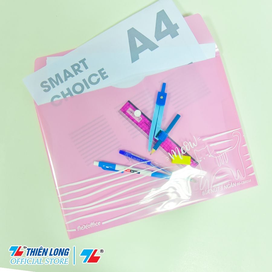 Bìa nút 3 ngăn Thiên Long Flexoffice FO-CBF018 (chứa 130 tờ A4)
