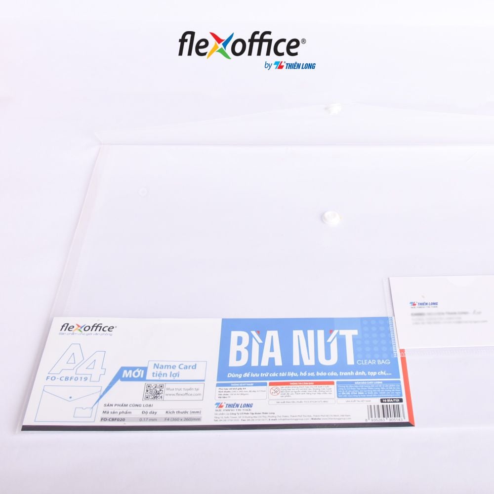 Bìa nút Name Card Clear Bag Thiên Long Flexoffice
