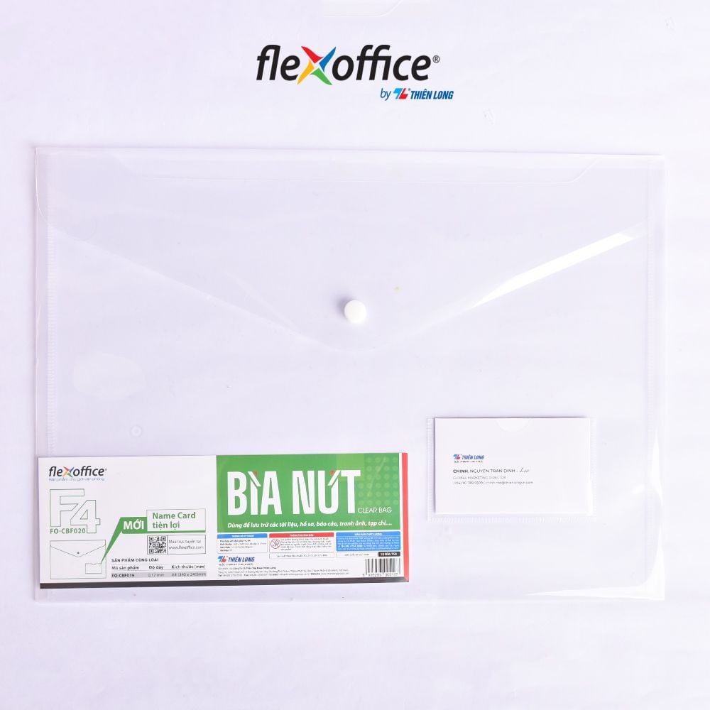 Bìa nút Name Card Clear Bag Thiên Long Flexoffice