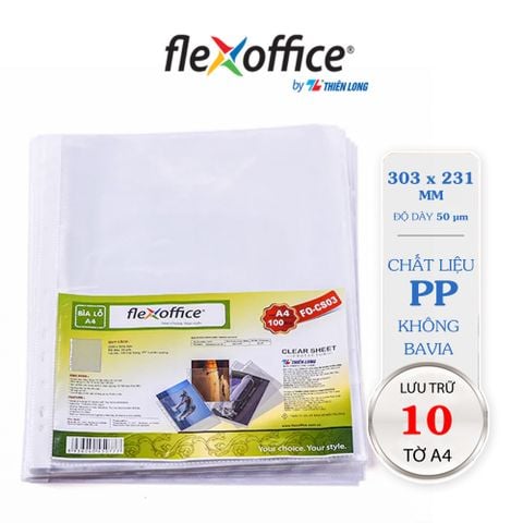 Combo 100 Bìa lỗ A4 Flexoffice FO-CS03