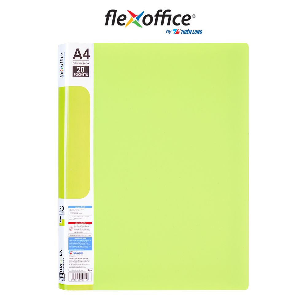 Bìa hồ sơ màu Pastel 20 lá nhựa PP Thiên Long Flexoffice FO-DB007/NĐ