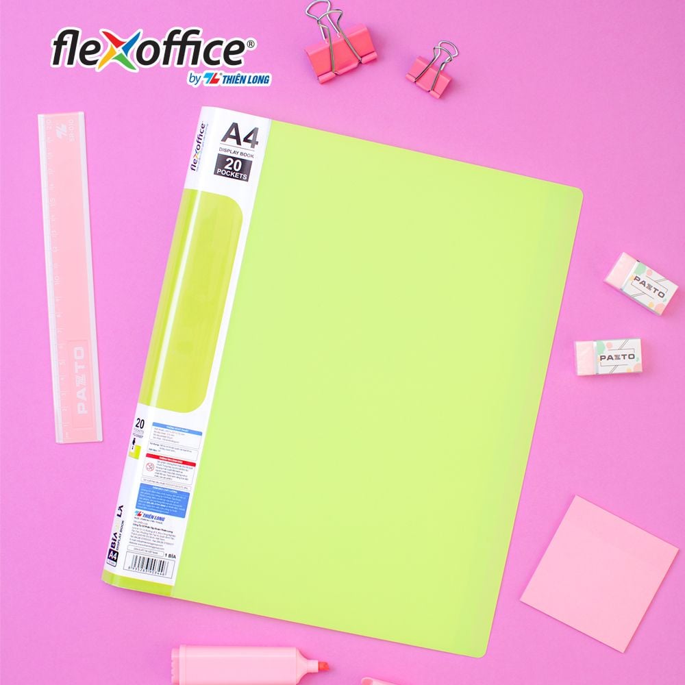 Bìa hồ sơ màu Pastel 20 lá nhựa PP Thiên Long Flexoffice FO-DB007/NĐ
