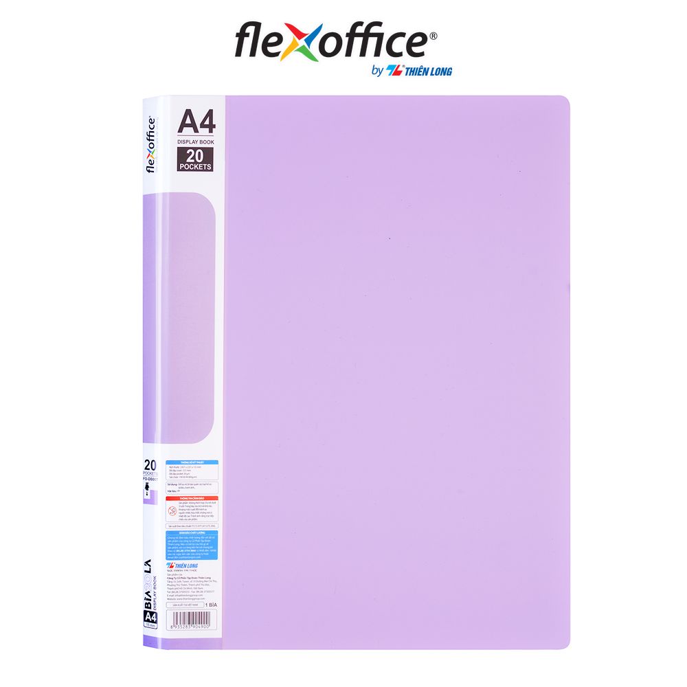 Bìa hồ sơ màu Pastel 20 lá nhựa PP Thiên Long Flexoffice FO-DB007/NĐ