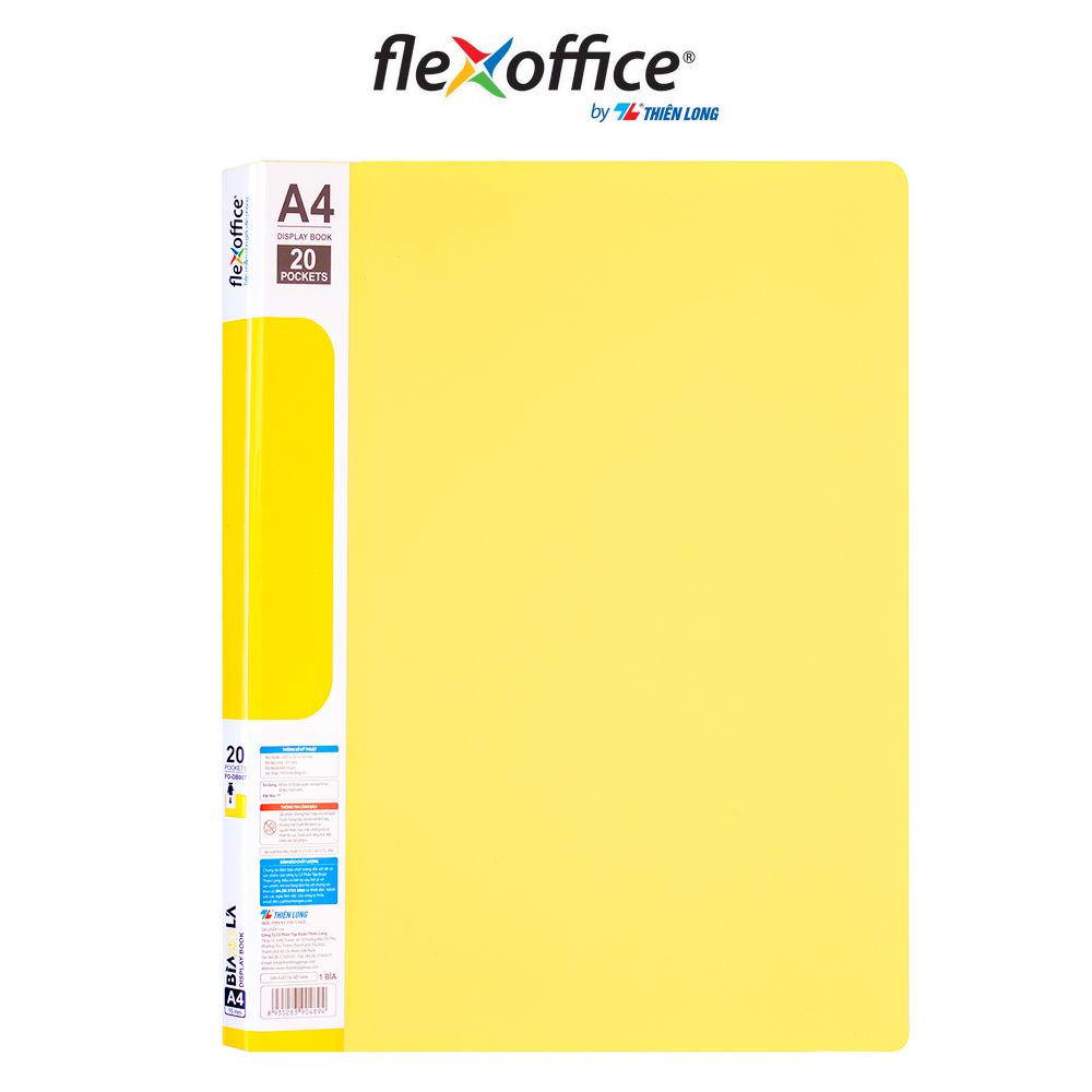 Bìa hồ sơ màu Pastel 20 lá nhựa PP Thiên Long Flexoffice FO-DB007/NĐ
