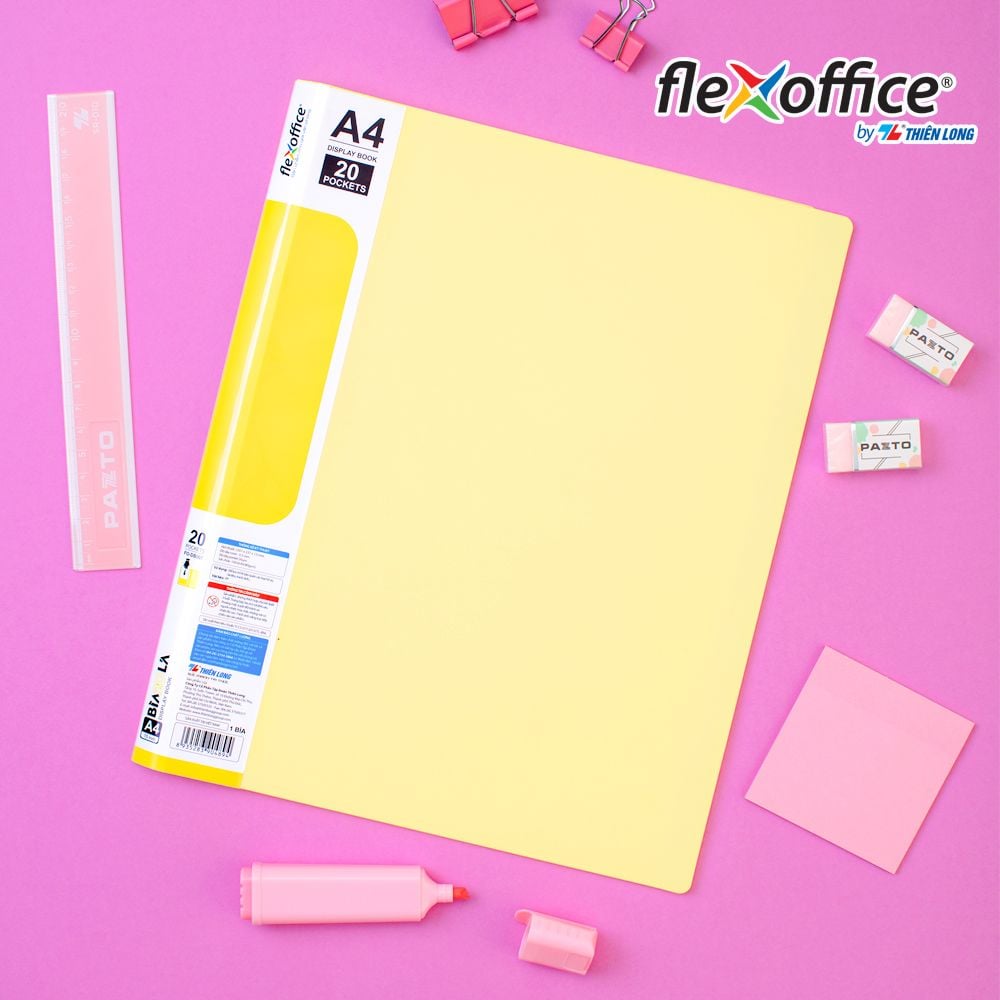 Bìa hồ sơ màu Pastel 20 lá nhựa PP Thiên Long Flexoffice FO-DB007/NĐ