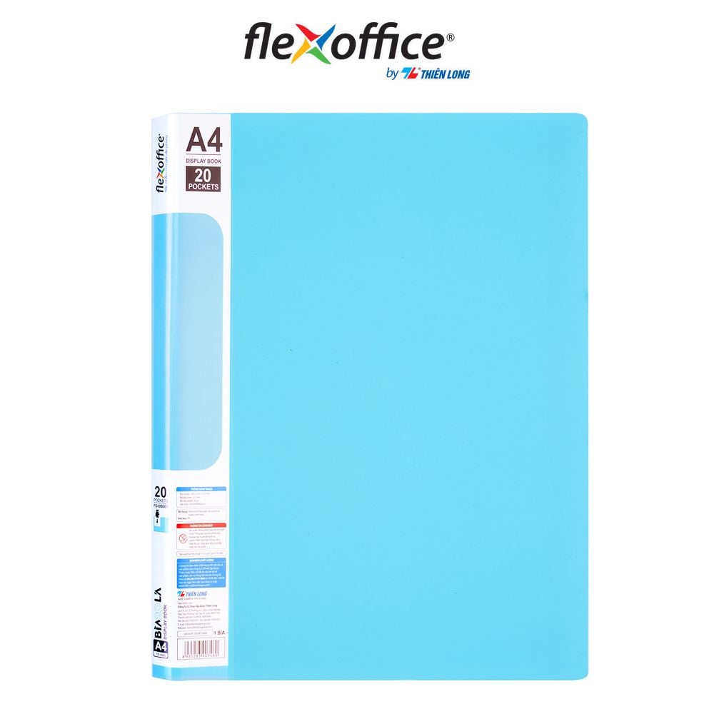 Bìa hồ sơ màu Pastel 20 lá nhựa PP Thiên Long Flexoffice FO-DB007/NĐ
