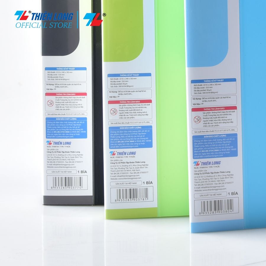 Bìa đựng hồ sơ 60 lá sức chứa 300 tờ A4 80 gsm Thiên Long Flexoffice FO-DB009