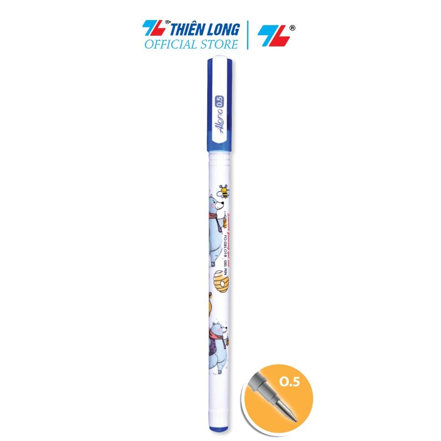Bút gel 2 viên bi Thiên Long Flexoffice FO-GEL18/VN - Mực nước, đậm, tươi