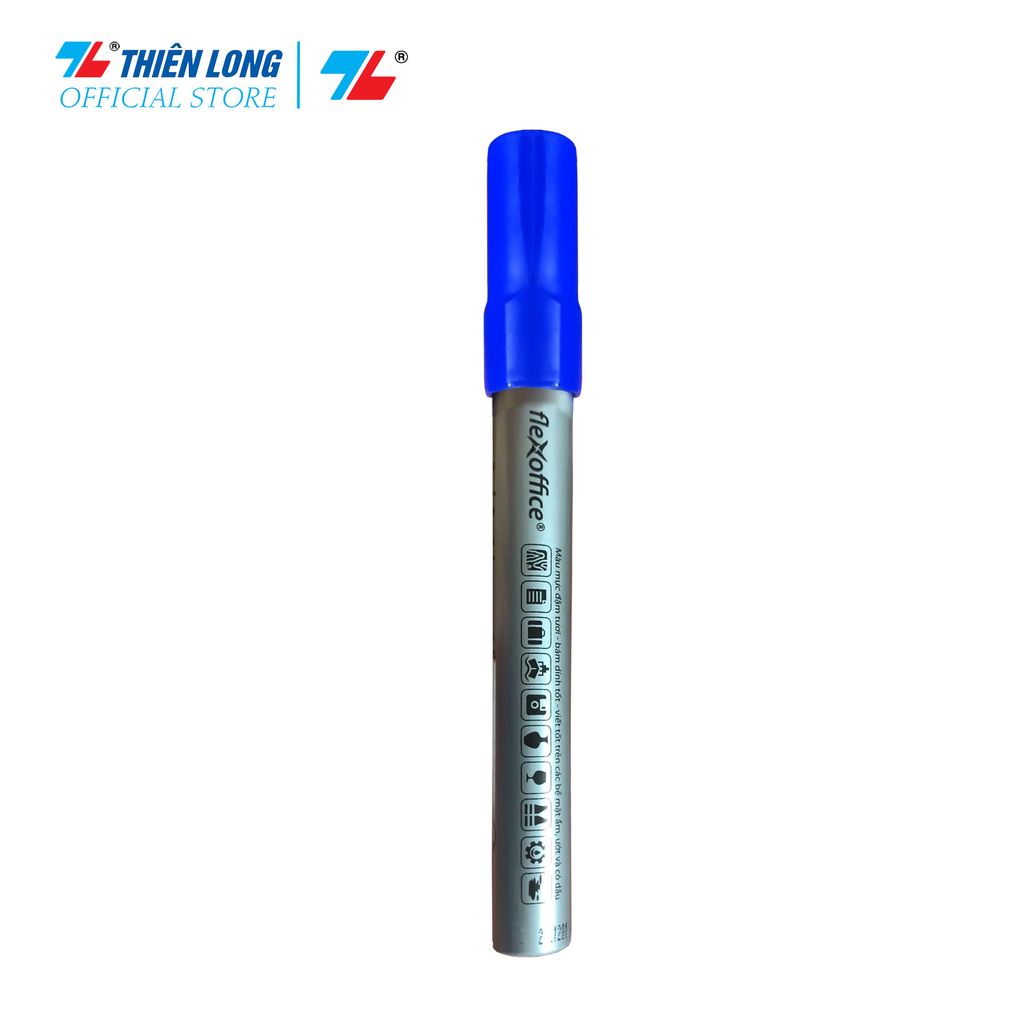 Bút lông dầu công nghiệp Thiên Long Flexoffice FO-PM018/VN - Viết trên mọi bề mặt chất liệu - Mực hệ dung môi, khó bôi xóa khi khô