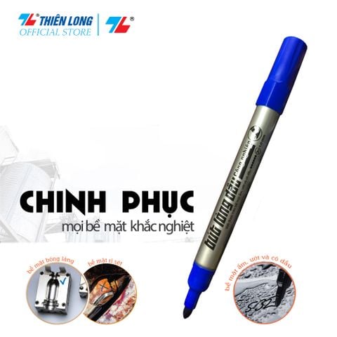 Bút lông dầu công nghiệp Thiên Long Flexoffice FO-PM018/VN - Viết trên mọi bề mặt chất liệu - Mực hệ dung môi, khó bôi xóa khi khô