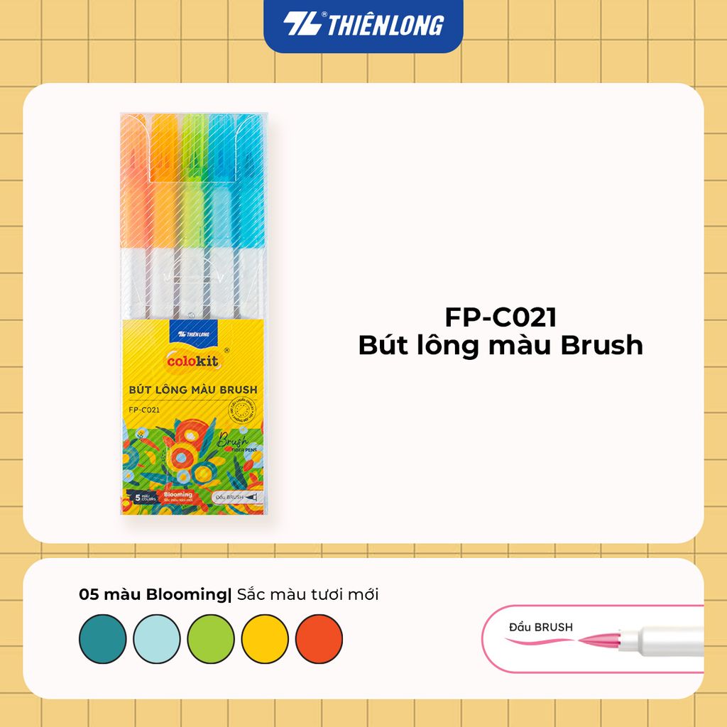 Bút lông 5/12/24 màu Morandi đầu Brush Thiên Long Colokit