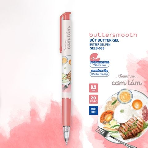 [BST] Bút gel B - Buttersmooth Gel Thiên Long - Premium Tip viết êm, trơn - Mực Xanh - Phiên bản Món ngon Việt Nam