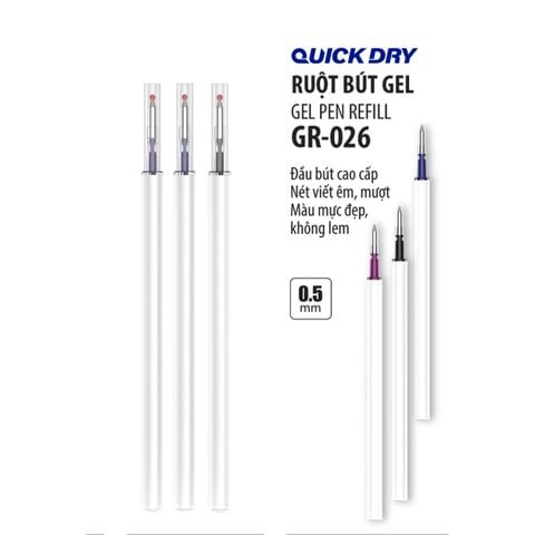 Túi 02 Ruột bút gel Quick Dry Thiên Long Officemate GR-026