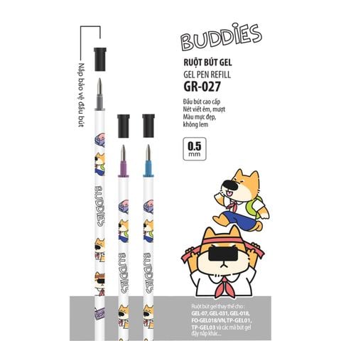 Túi 02 Ruột bút gel Buddies Thiên Long GR-027
