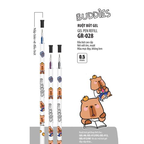 Túi 02 Ruột bút gel Buddies Thiên Long GR-028