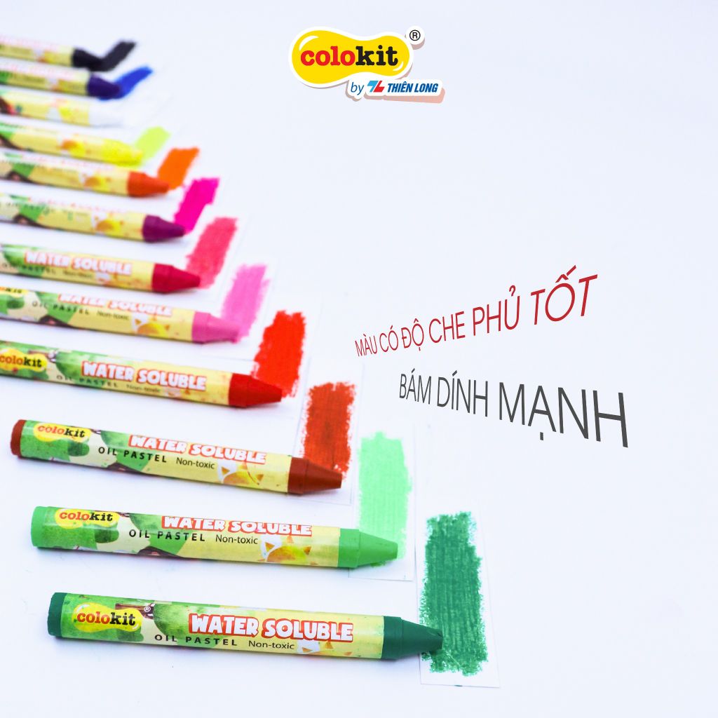 Bút sáp đa năng 12 màu rửa được Colo Art Thiên Long Colokit - WSO-C001- Sáng tạo tranh nổi - Vừa là sáp màu - Vừa là màu nước - Tiêu chuẩn châu Âu