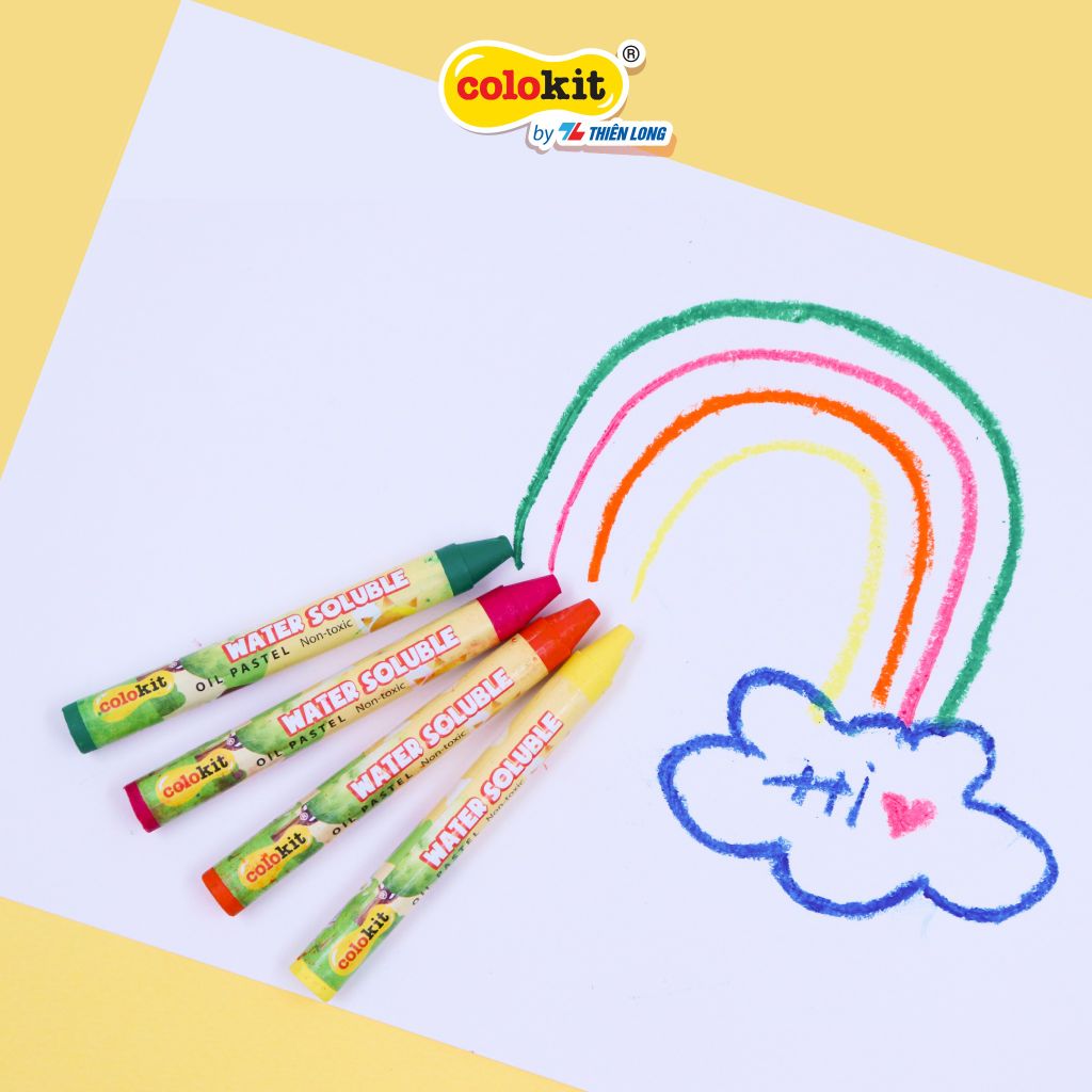 Bút sáp đa năng 12 màu rửa được Colo Art Thiên Long Colokit - WSO-C001- Sáng tạo tranh nổi - Vừa là sáp màu - Vừa là màu nước - Tiêu chuẩn châu Âu