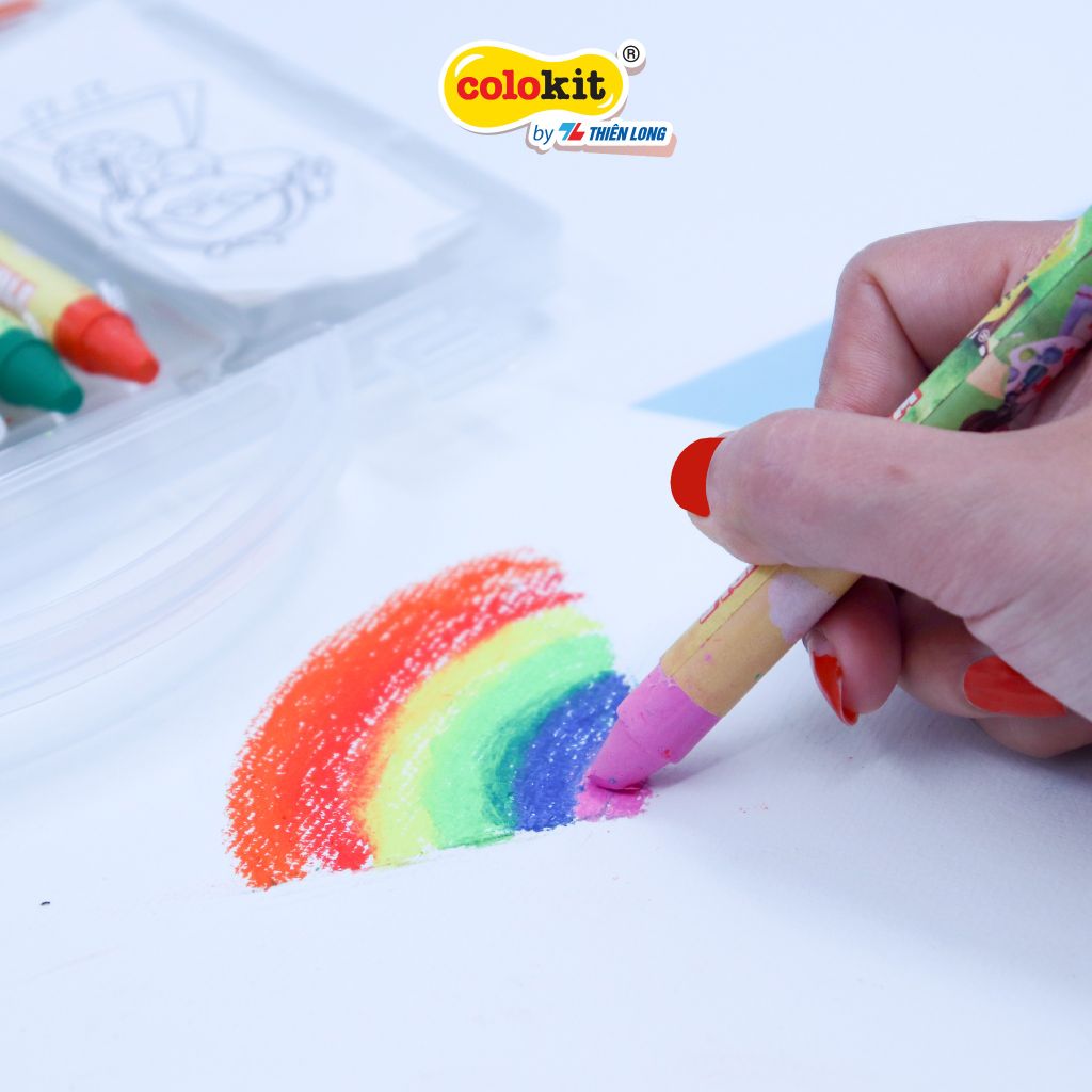 Bút sáp đa năng 12 màu rửa được Colo Art Thiên Long Colokit - WSO-C001- Sáng tạo tranh nổi - Vừa là sáp màu - Vừa là màu nước - Tiêu chuẩn châu Âu